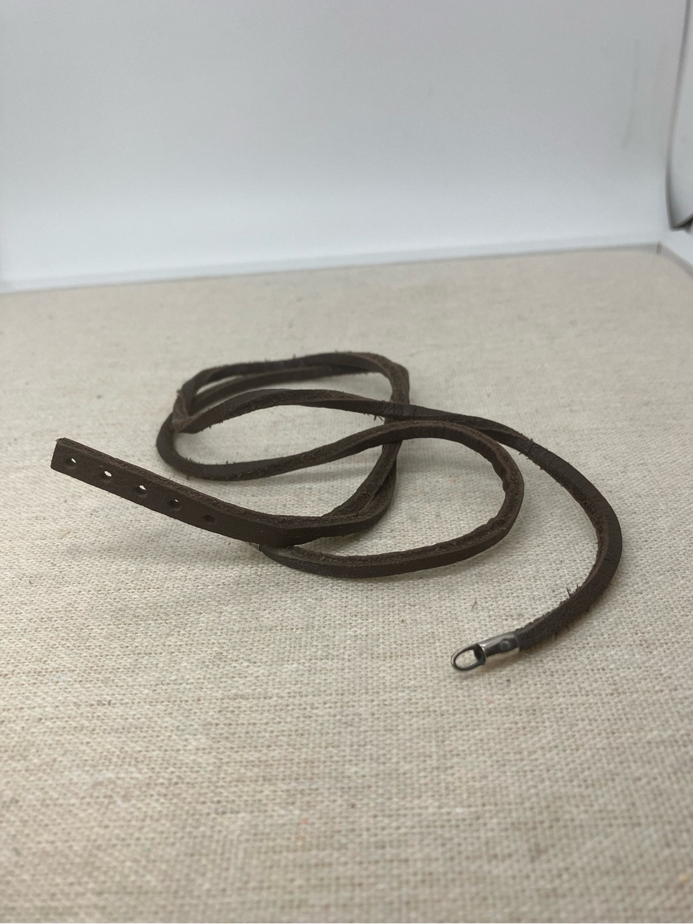 Trollbeads 925 LAA Sterling Silver & Brown Leather Bracelet 15” Length